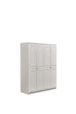 Guardarropa de madera blanco multiusos desprendible con la deformación anti de cuatro puertas