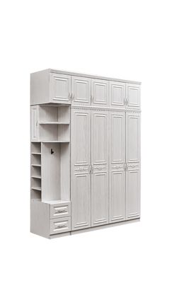 Guardarropa de madera blanco desmontable de Multiscene para el pequeño dormitorio ajustable