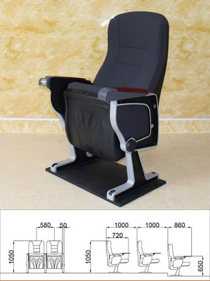 Cine de alta densidad negro Hall Chairs Adjustable Moistureproof Antistatic del teatro
