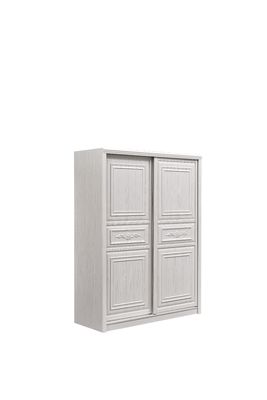 El guardarropa de madera blanco multiusos de la puerta doble con los cajones espesó práctico