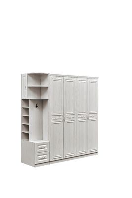 Guardarropa de madera blanco del Armoire de la deformación anti para el dormitorio Multiscene a prueba de polvo