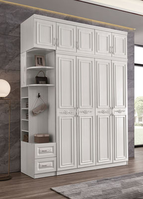 Guardarropa de madera blanco desmontable de Multiscene para el pequeño dormitorio ajustable