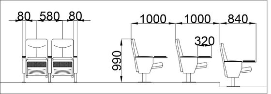 El cine plegable Hall Chairs Anti Fouling Sturdy del auditorio pela amistoso