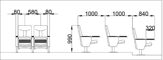 Artículo rojo de Hall Chairs Adjustable ISO9001 del cine del cine ininflamable