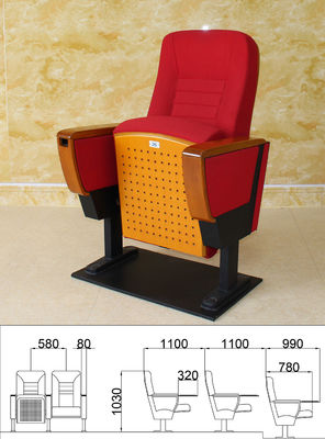 Silla ininflamable del cine con el soporte de vaso, sillas que asientan de la audiencia electrostática anti